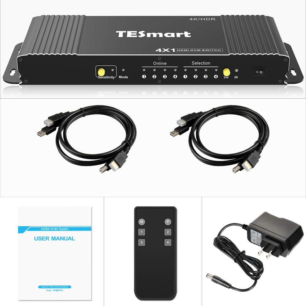 HDMI KVM Switcher 4K 60Hz 4 in 1 Out B907504