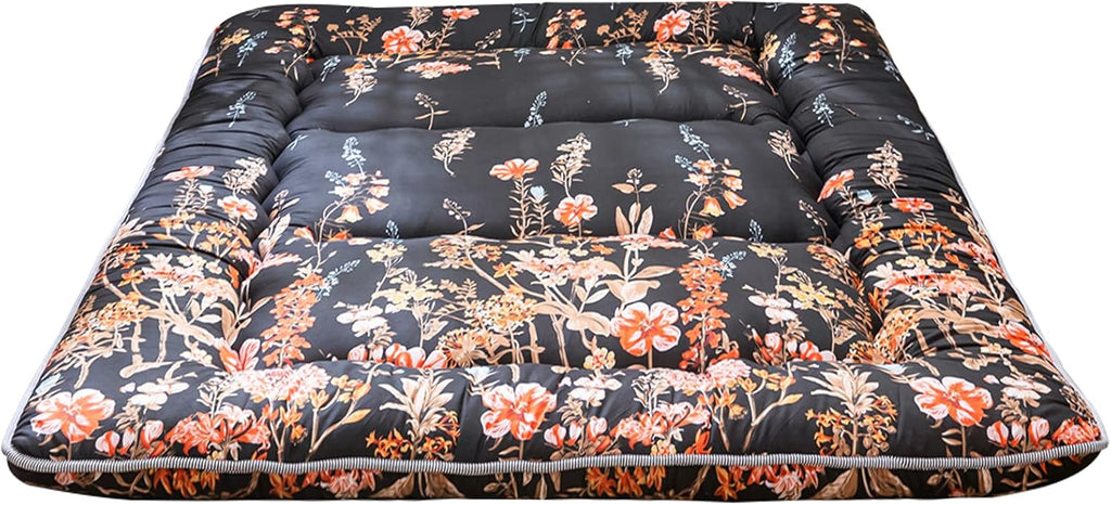 Navy Floral Printed Memory Foam Futon Mattress Twin Size F7497