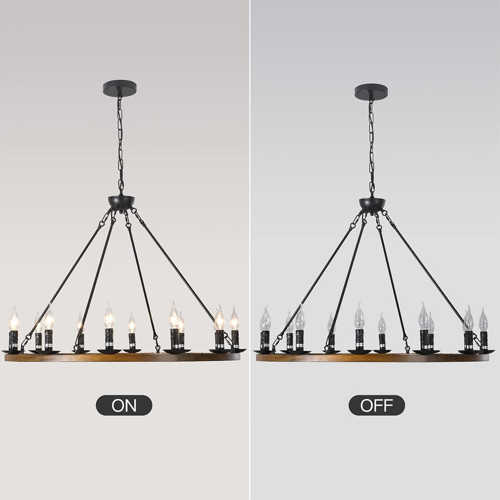 8-Lights Wagon Wheel Chandelier F99791
