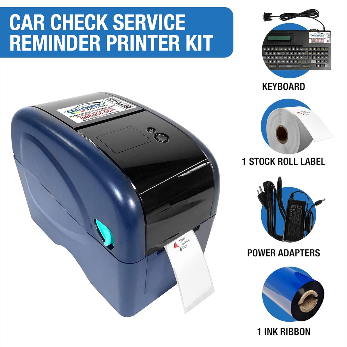 Car Check Service Reminder Printer Kit with Ink & 500 Stickers L958