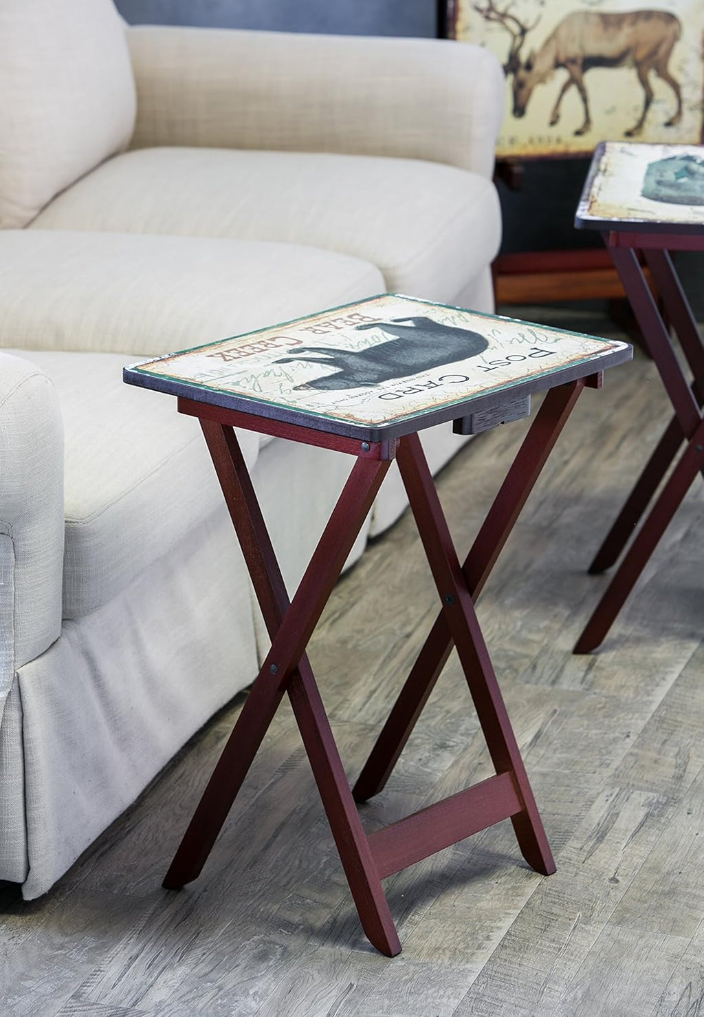 Farmhouse TV Trays with Stand, Set of 4 H8841