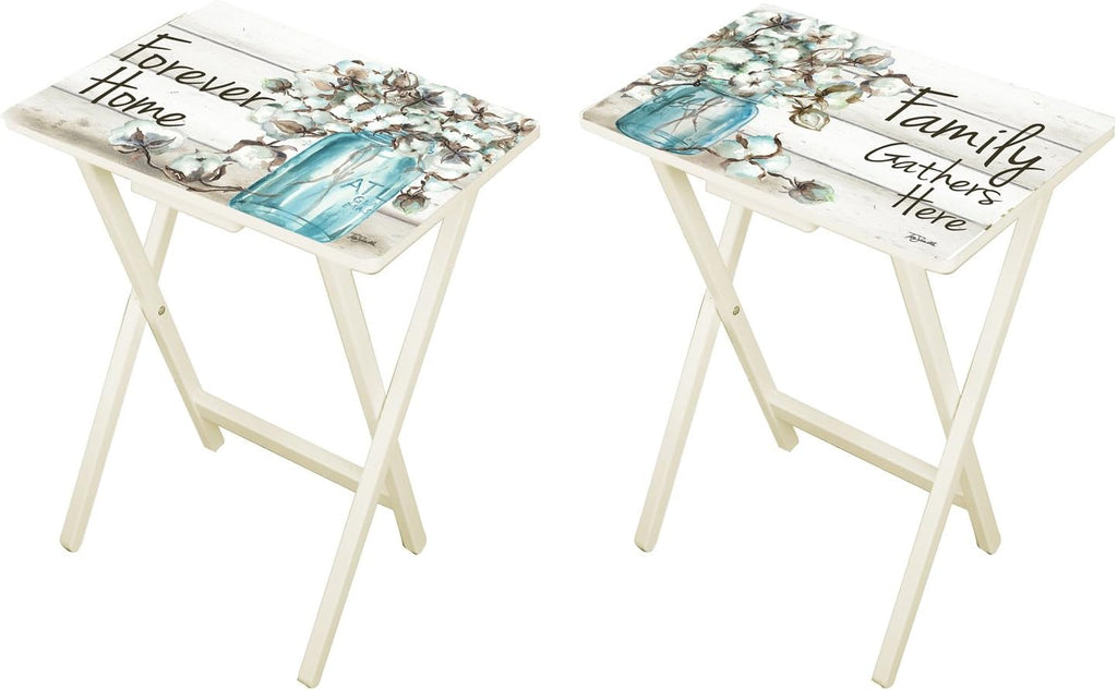 Farmhouse TV Trays with Stand, Set of 4 H8841