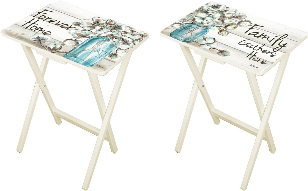 Farmhouse TV Trays with Stand, Set of 4 H8841