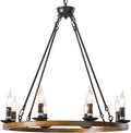 8-Lights Wagon Wheel Chandelier F99791