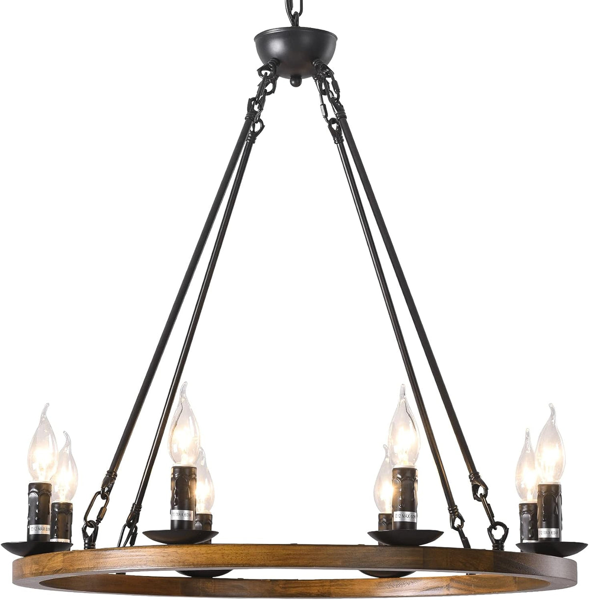 8-Lights Wagon Wheel Chandelier F99791