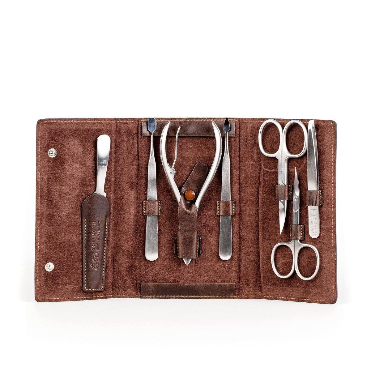 7-Piece Manicure Set Leather Snap Case F550
