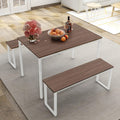 3 Pieces Dining Room Table Set with 2 Benches S88304