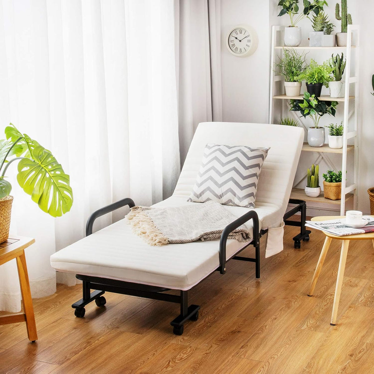 Folding Guest Bed Frame with Mattress B6313