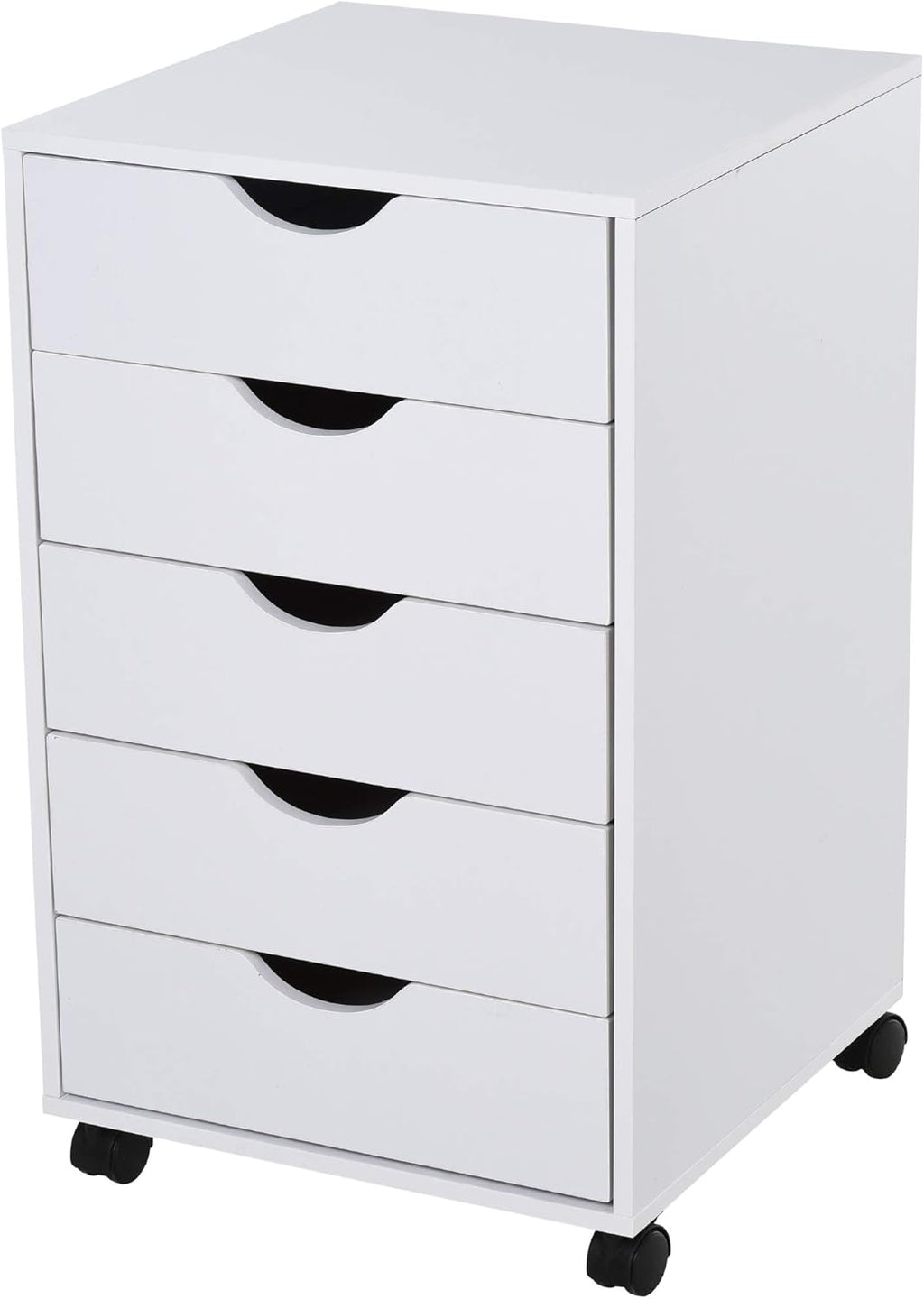 White 5 Drawer File Cabinet with Wheels J263