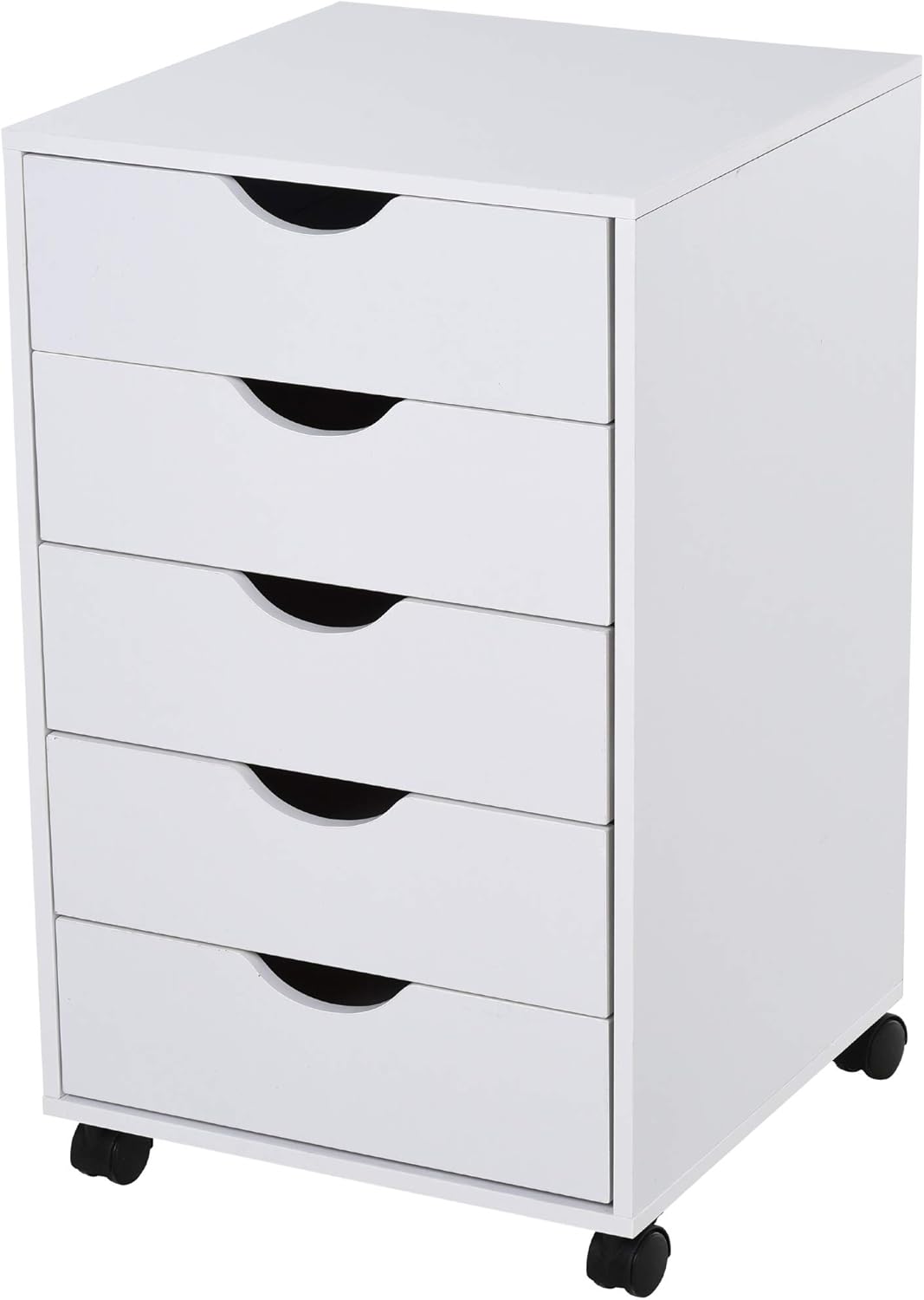 White 5 Drawer File Cabinet with Wheels J263