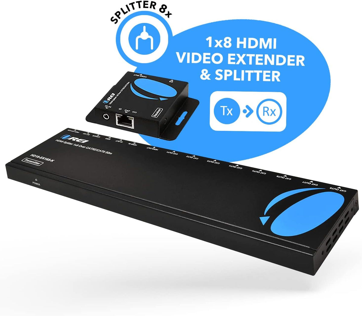 1x8 HDMI Extender Splitter Over Single Cable CAT6/7 1080P with IR Remote P430