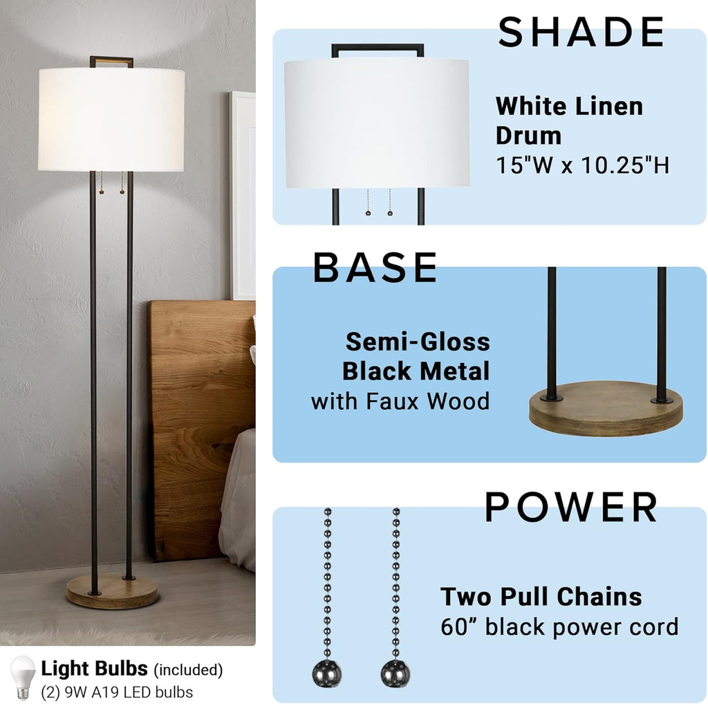 2-Light Floor Lamp with Pull Chains P194