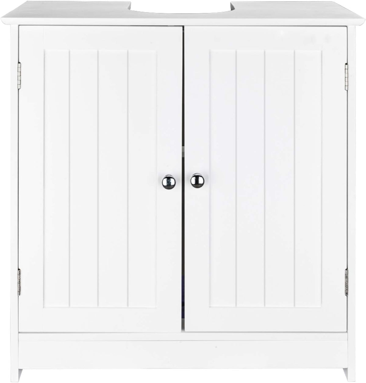 White Floor Pedestal Bathroom Storage Cabinet with 2 Doors C39388