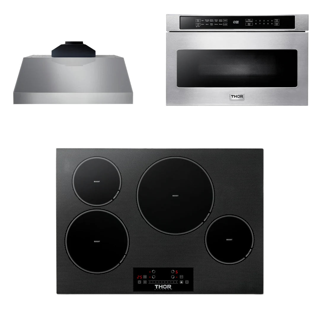 30 Induction Cooktop, Range Hood, Microwave G89790