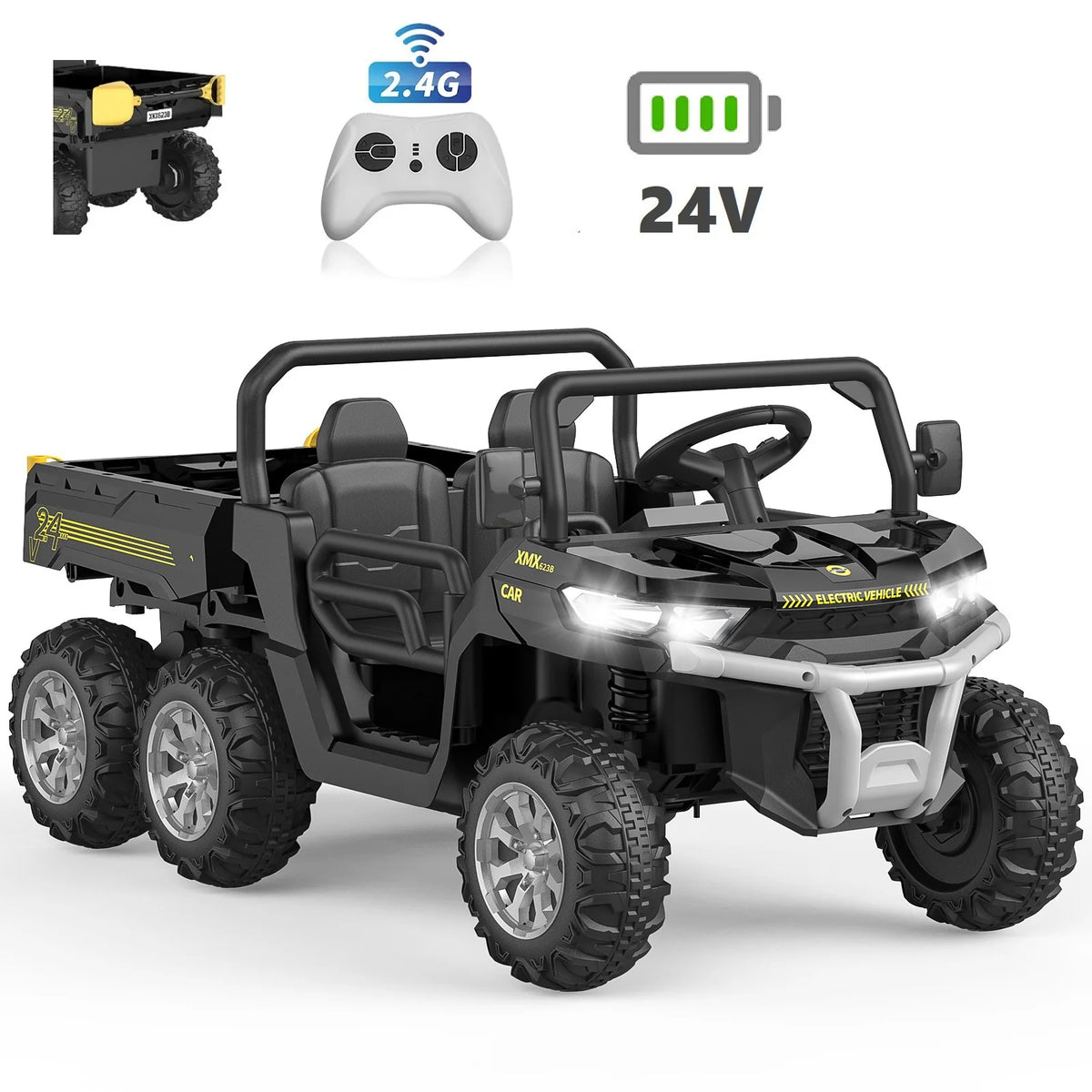 24V 6 Wheels Kids Electric Ride on Dump Truck with Trailer F383728