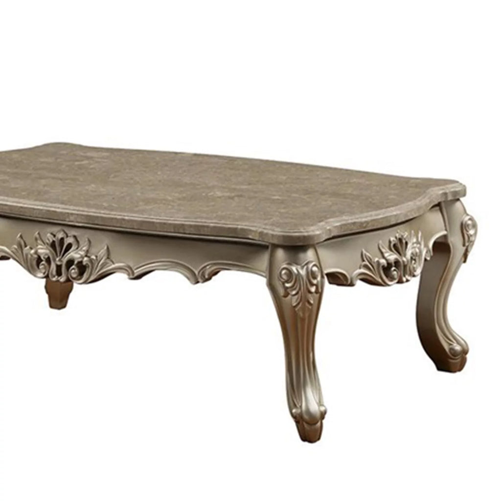 Marble Top Wooden Coffee Table L11729