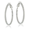 Sterling Silver Cubic Zirconia 35mm Round Hoop Earrings M633
