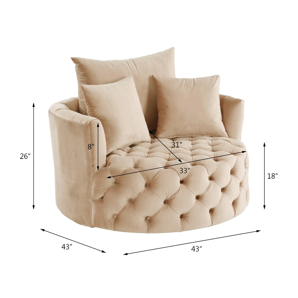 Beige Tufted Accent Chair Z335466