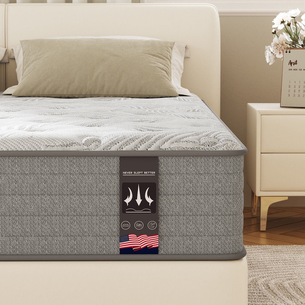 12 inch Queen Medium Plush Innerspring Hybrid Mattress F173