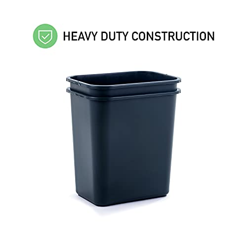 7 Gallon Space Saving Trash Wastebasket, Black (Pack of 12) Z872956