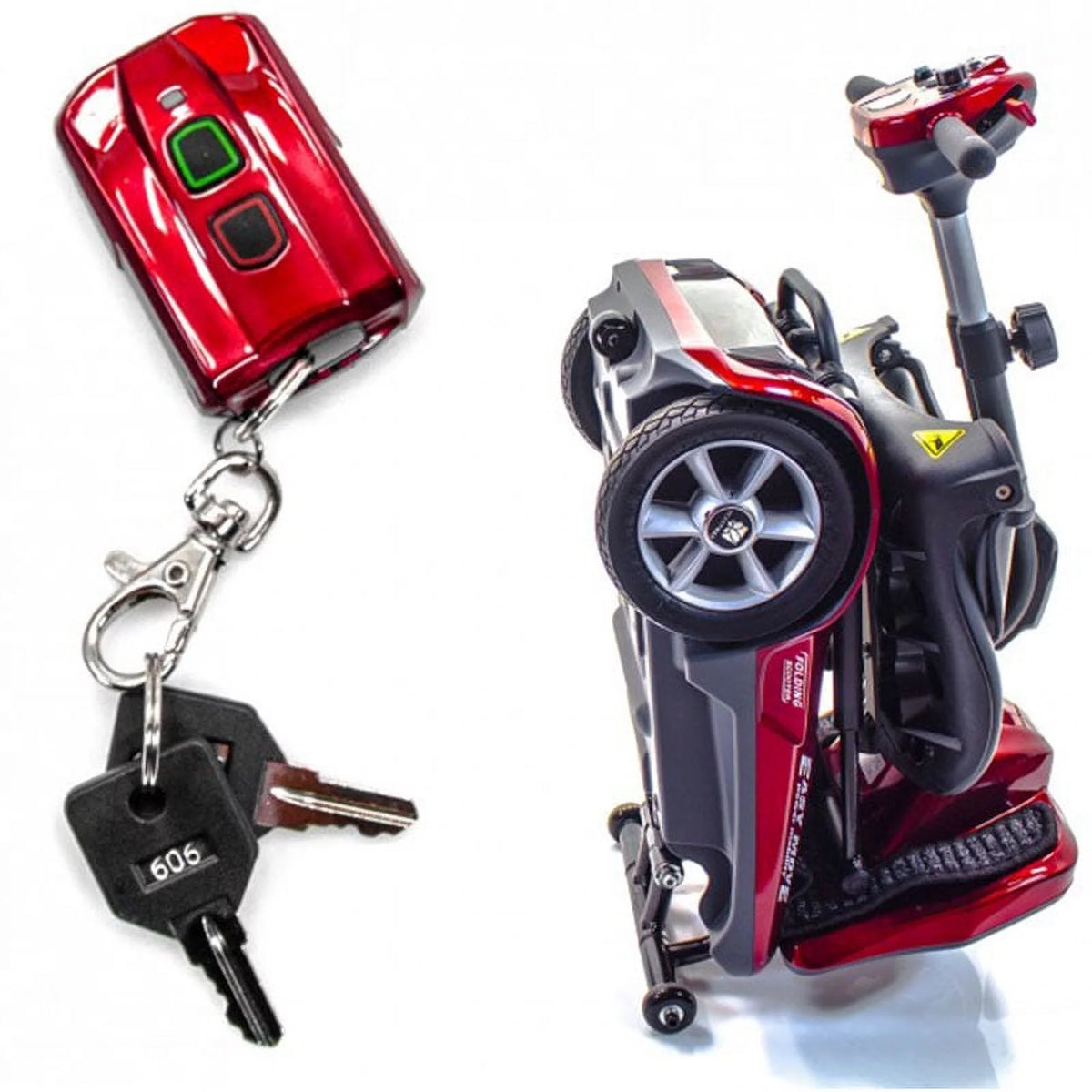 Burgundy Red Automatic Folding Mobility Scooter G4989