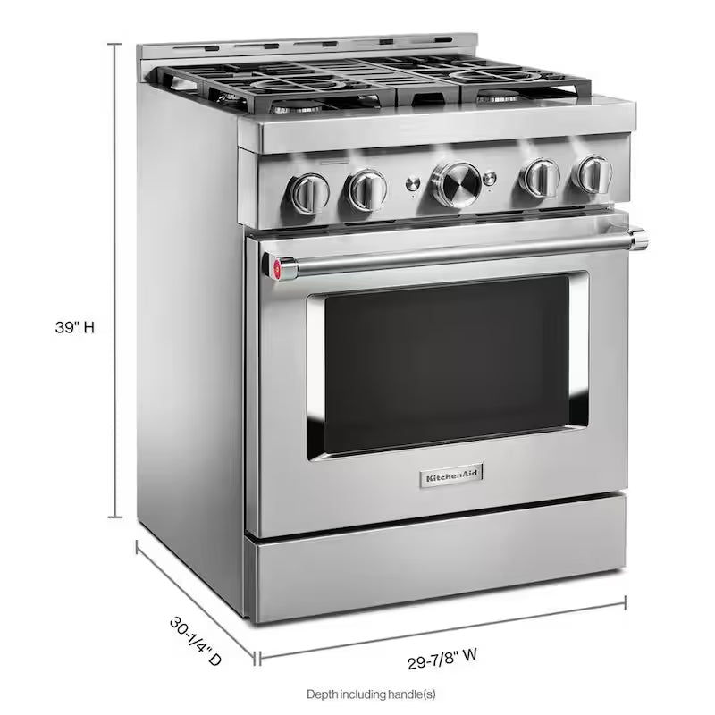 30 in. 4.1 cu. ft. Smart Gas Range with Self-Cleaning and True Convection in Stainless Steel H5366