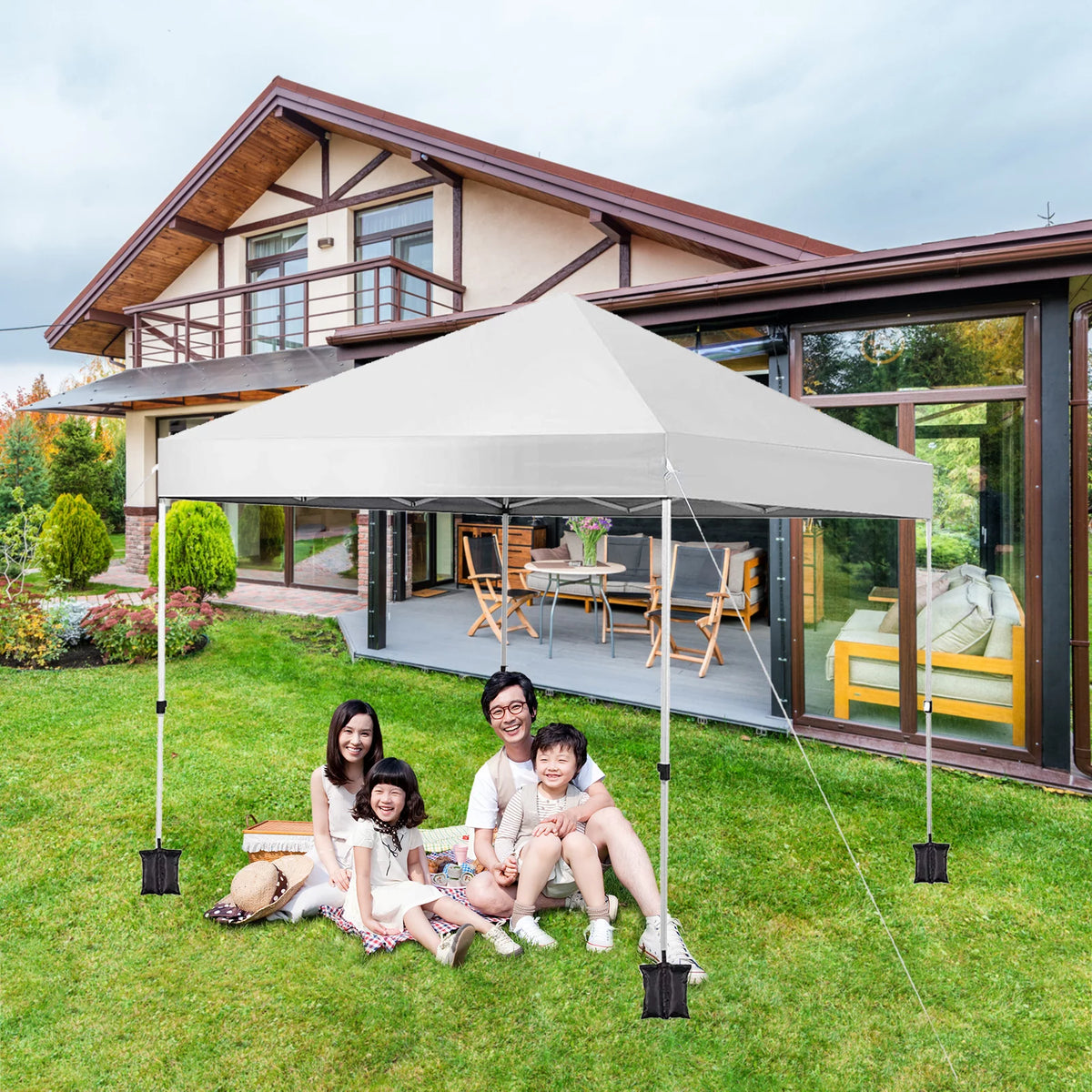 10' x 10' White Pop up Canopy Tent Y5498