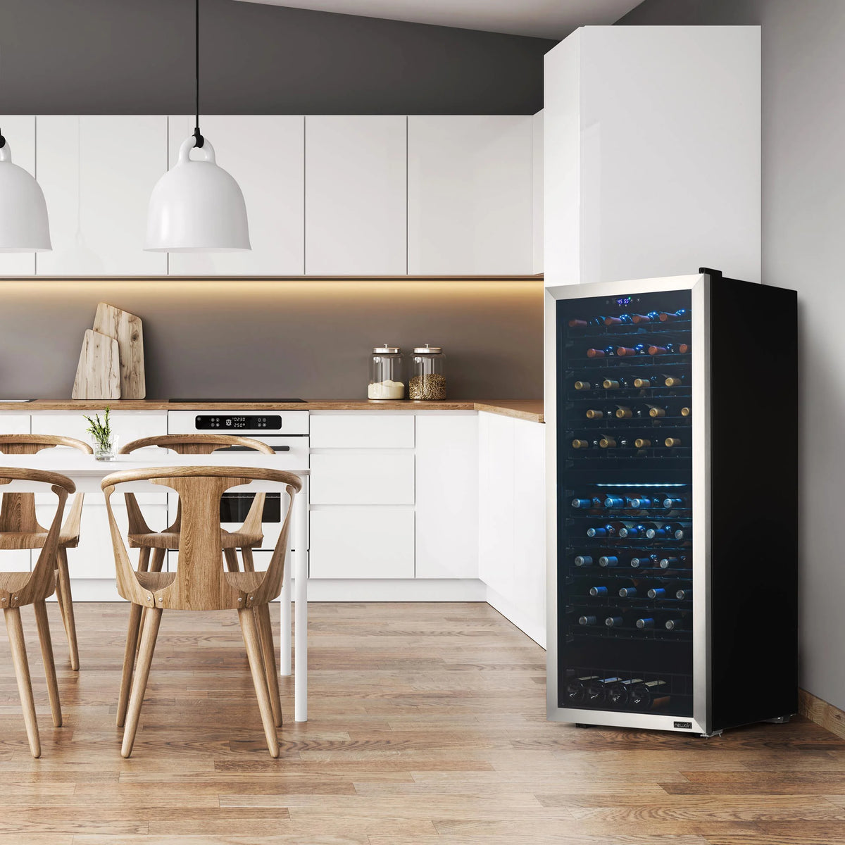 98 Bottle Dual Zone Stainless Steel Wine Refrigerator D605