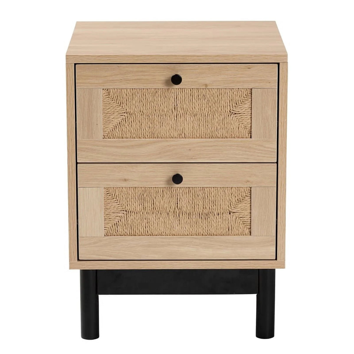 2-Drawer Mid-Century Wood End Table R218