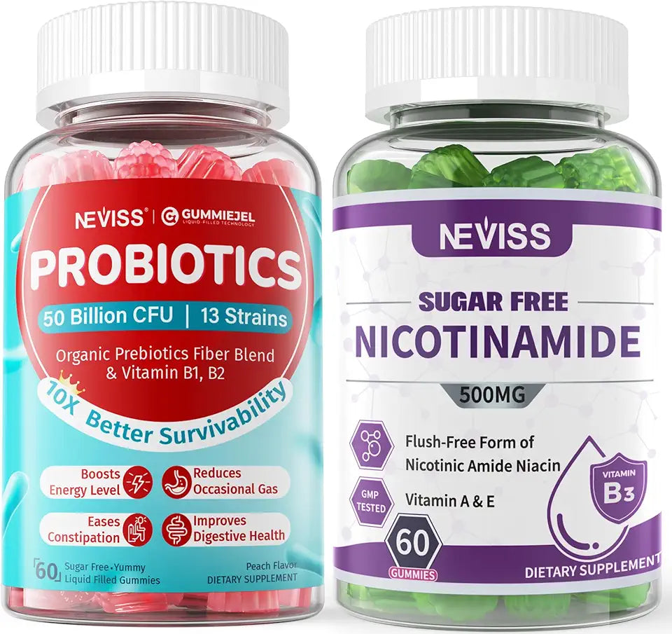 Sugar Free Nicotinamide 500mg Gummies + Sugar Free Probiotics Gummies K909568