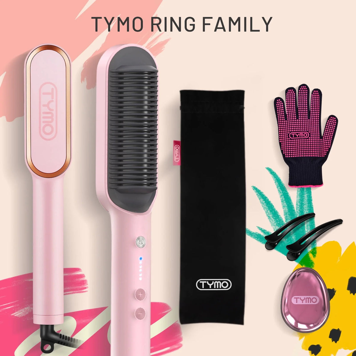 Pink Hair Straightener Brush Y665089