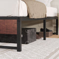 Brown King Size Metal Platform Bed Frame with Underbed Storage A169