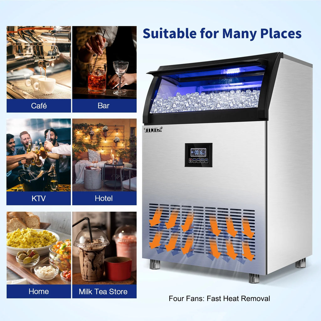 Commercial Ice Maker with 55lbs Ice Storage Capacity F140