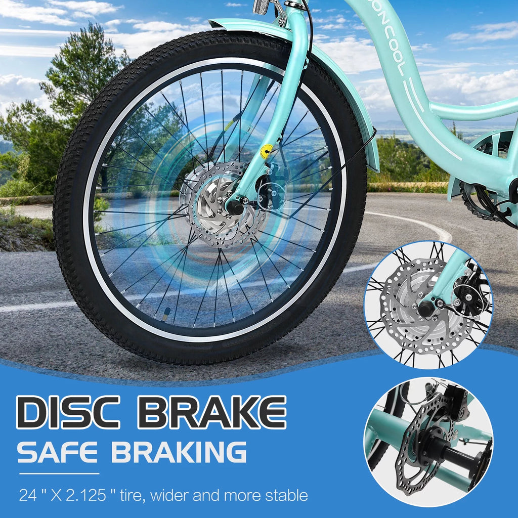 Electric Tricycle 3 Wheel 350W 36V 10.4AH 24" Adults with Basket R56277