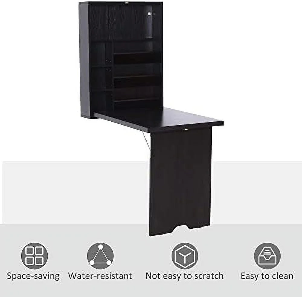 Compact Espresso Brown Convertible Desk I7693