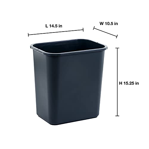7 Gallon Space Saving Trash Wastebasket, Black (Pack of 12) Z872956