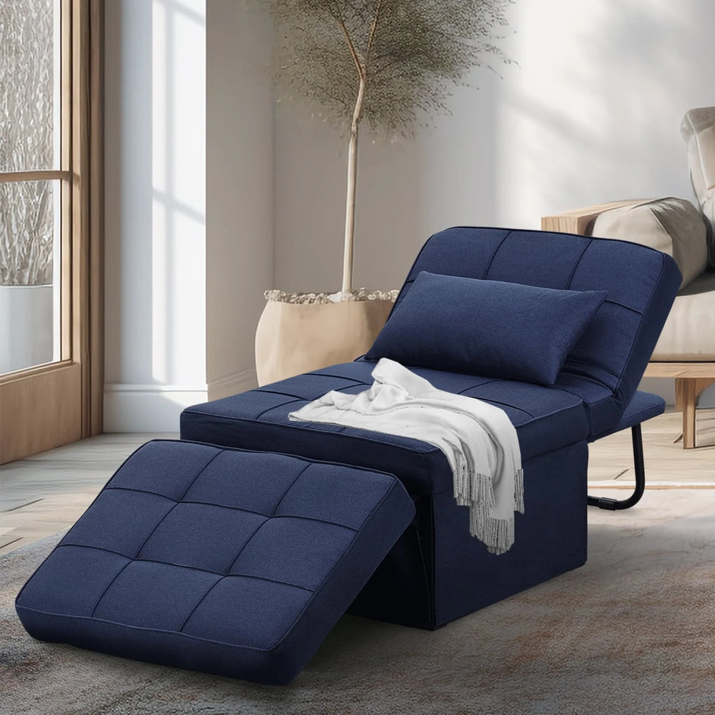 Folding Sofa Bed 4 in 1 Twin Size Grey H5958