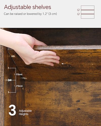 6 Tier Rustic Brown Tree Bookshelf with Storage Cabinet Y307302
