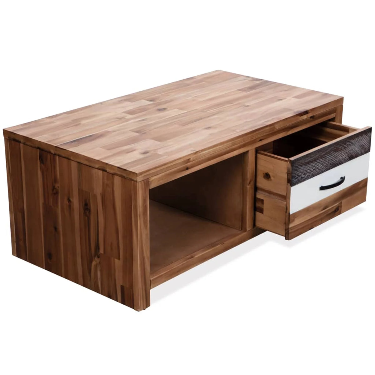 Wooden Coffee Table with Storage Drawer and Shelf S9989