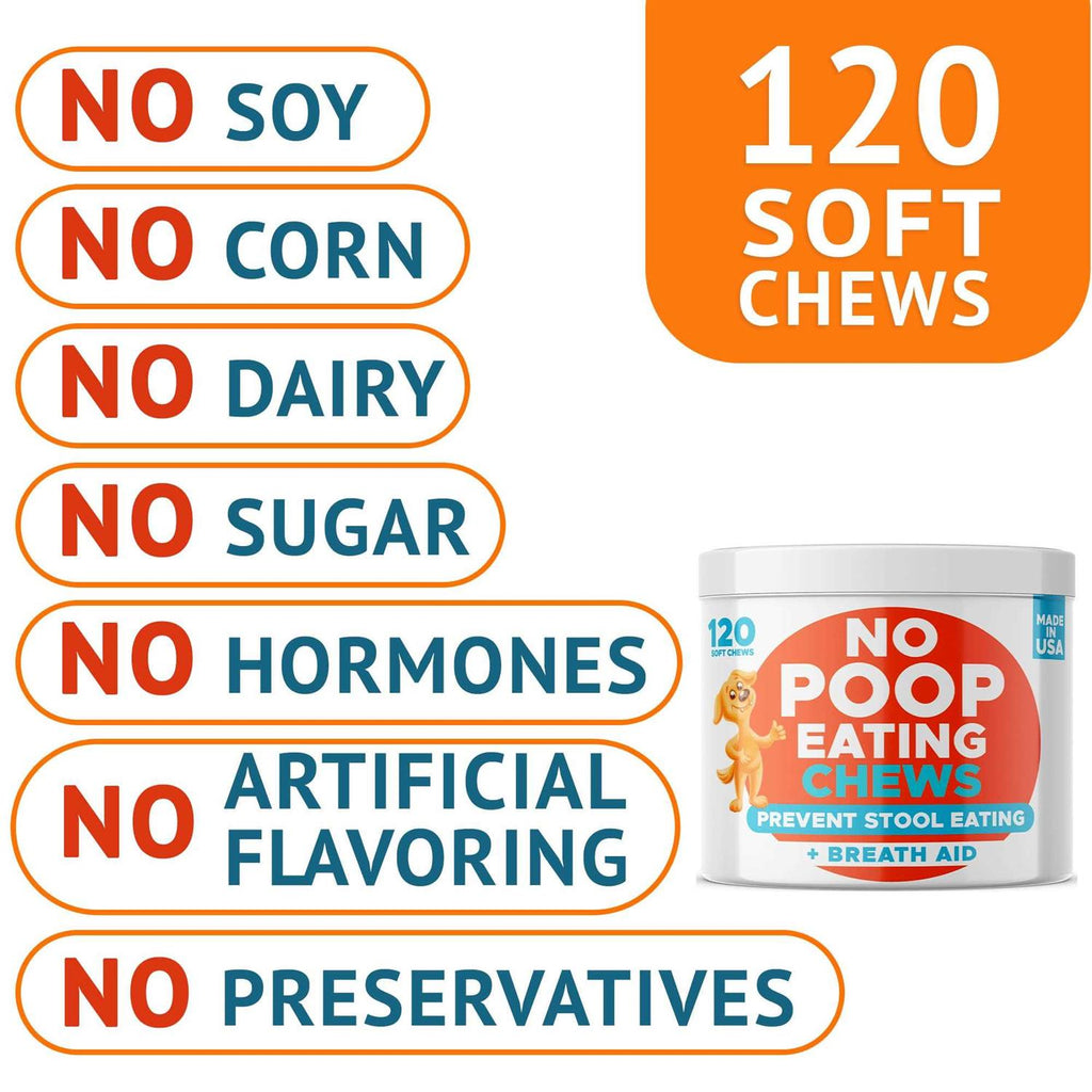 Natural Stool Eating Deterrent & Breath Aid Chew Supplement for Dogs K12983