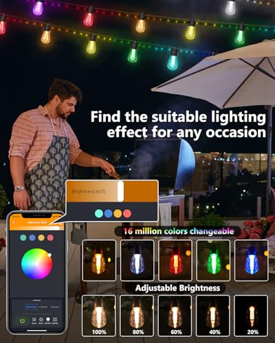 50Ft RGBw Color Changing Dimmable String Lights M130