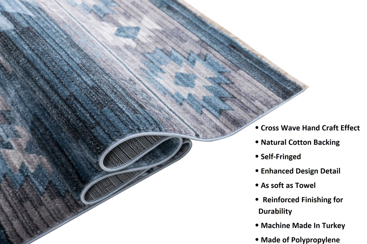 5x7 Modern Faded Area Rug W816
