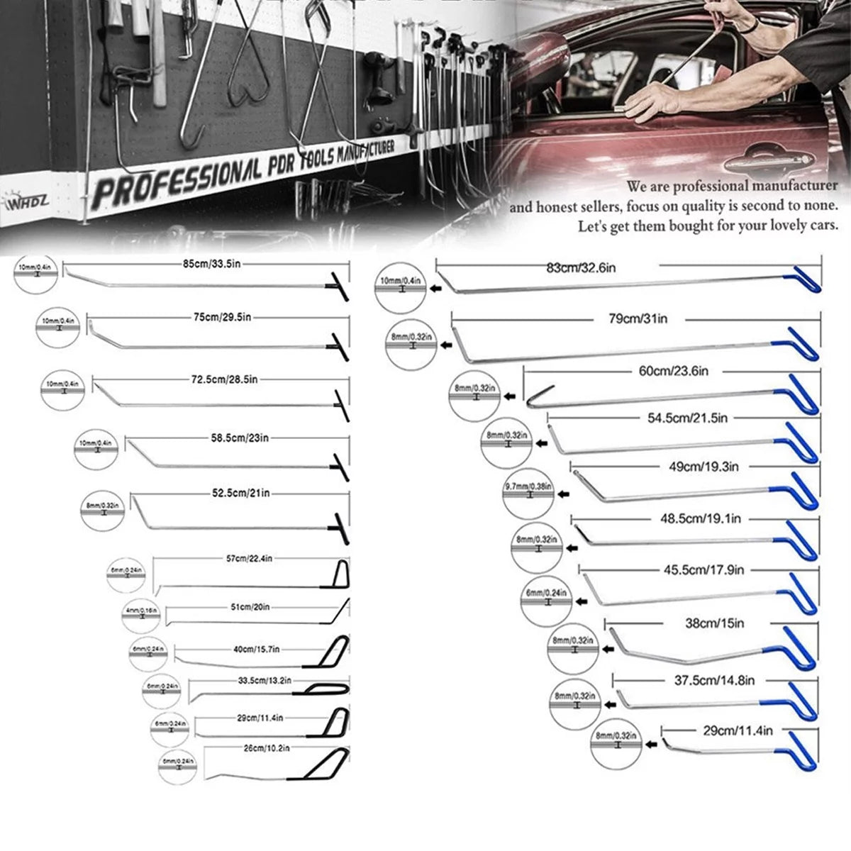 21 Pcs Paintless Dent Repair Tools Kit N12974