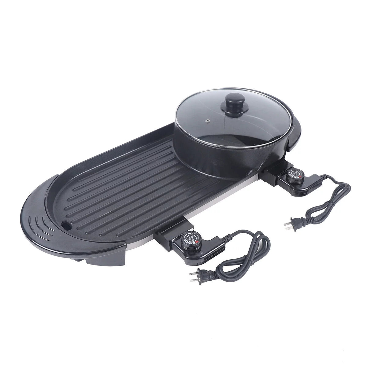 2 In 1 Portable Electric Non-stick Hot Pot Barbecue Grill F310333