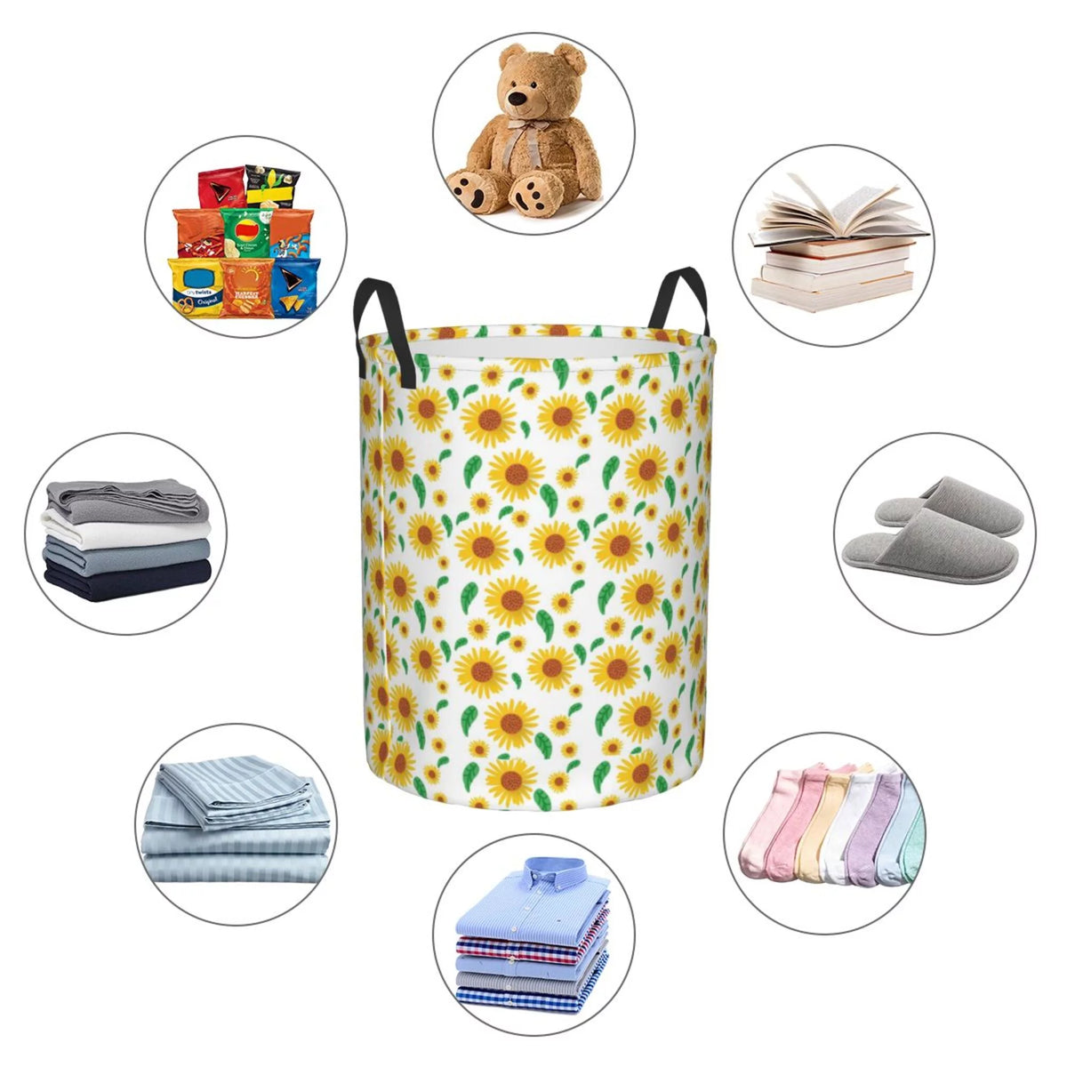 Round Waterproof Collapsible Laundry Basket N67342
