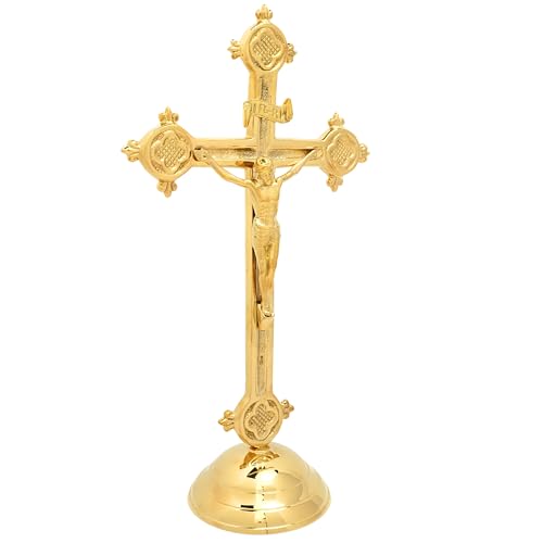 Brass Catholic Crucifix 12.5 by 7 Inches E71326
