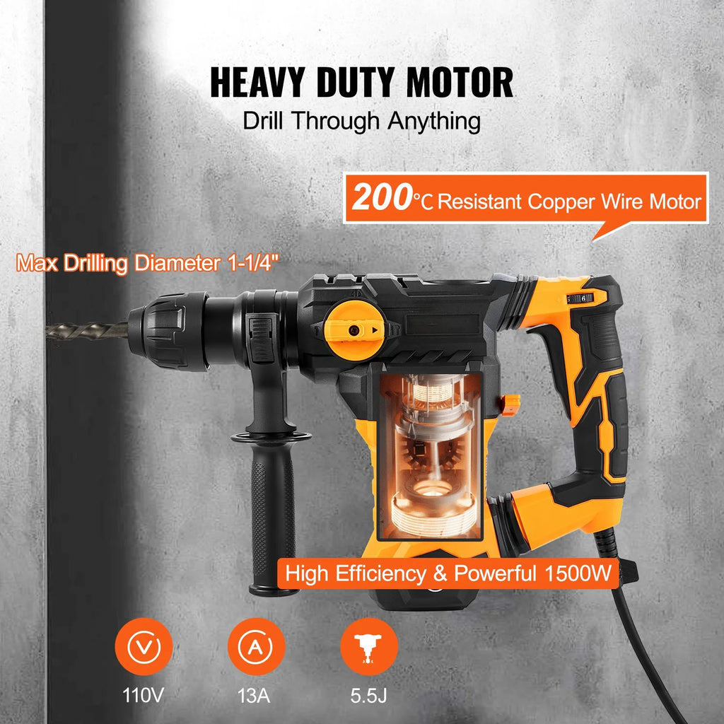 1-1/4" SDS-Plus Corded Rotary Hammer Drill D983