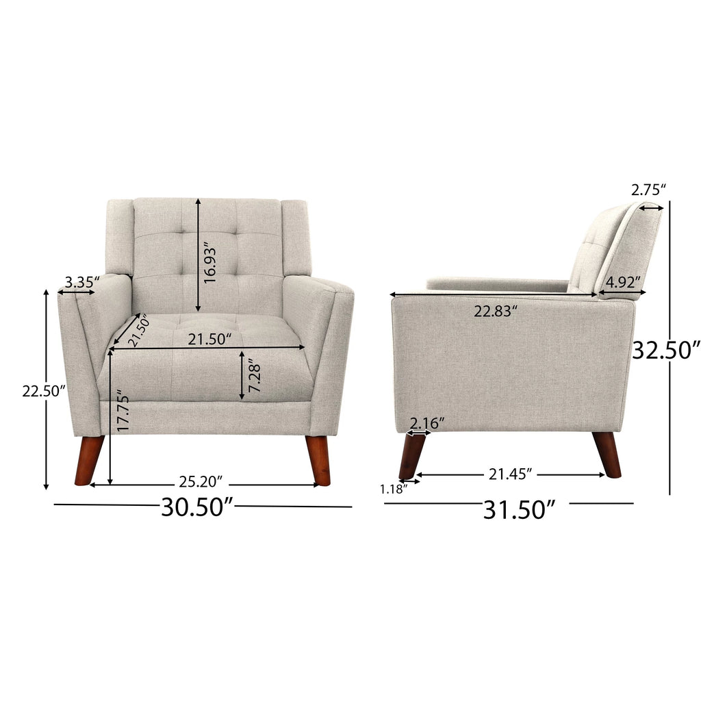 Dark Grey Fabric Arm Chair and Loveseat Set Q1735