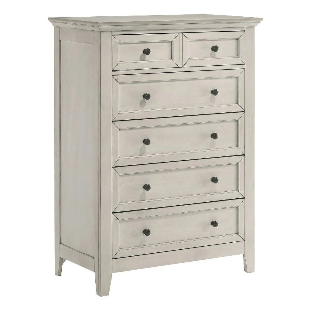 White 5-Drawer Transitional Wood Chest M54998