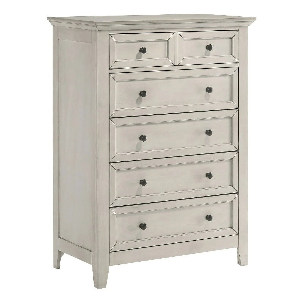 White 5-Drawer Transitional Wood Chest M54998
